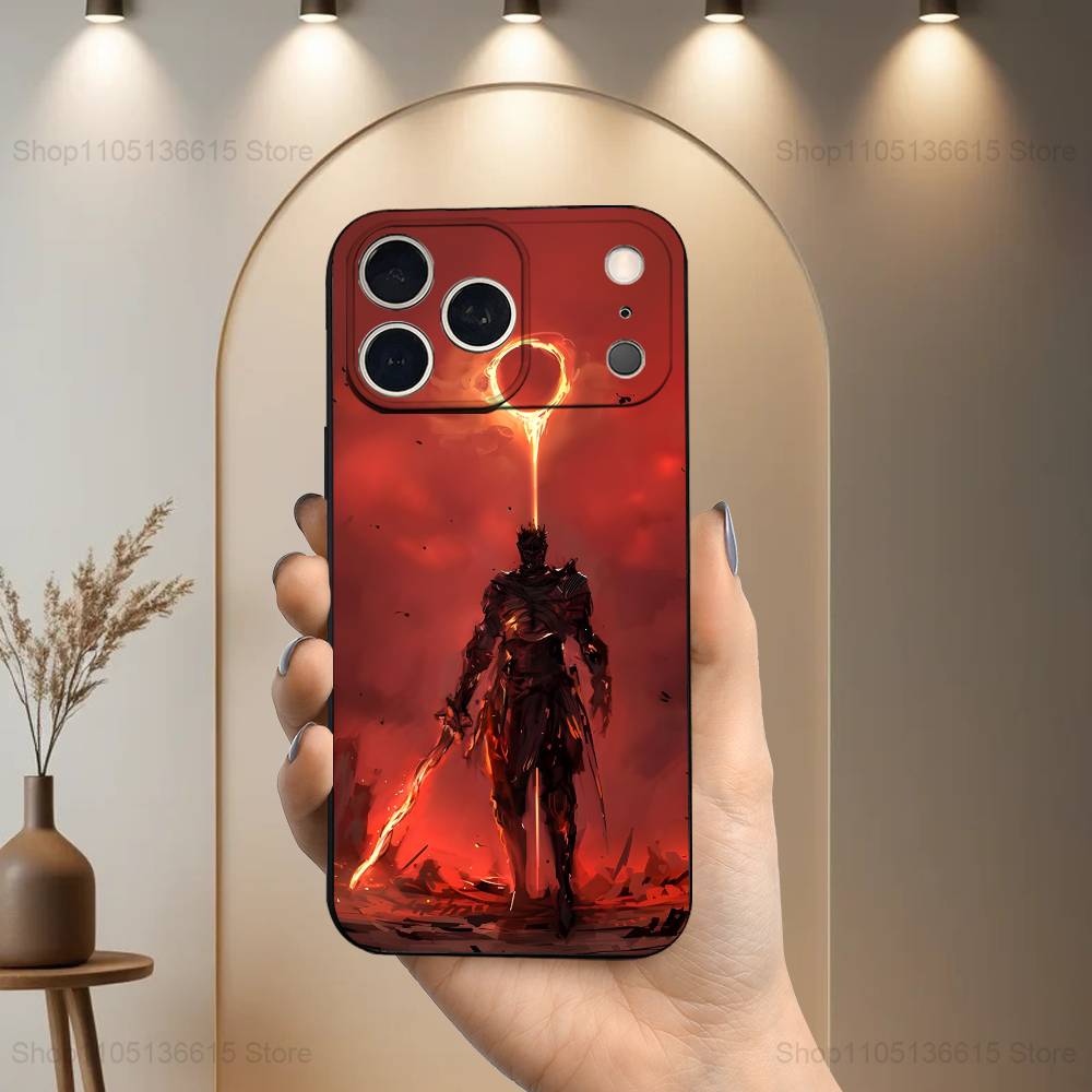 Game D-Dark S-Souls Phone Case For iPhone 17,16,15,14,13,12,11 Plus,Pro Max,XS,X,XR,SE,Mini,8,7,Soft Silicone Black Cover