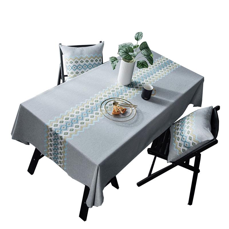 Proud Rose Новый скандинавский Лен Алмазообразный Геометрический Вышитый Водонепроницаемая Скатерть Квадратная Ткань для Полотенца