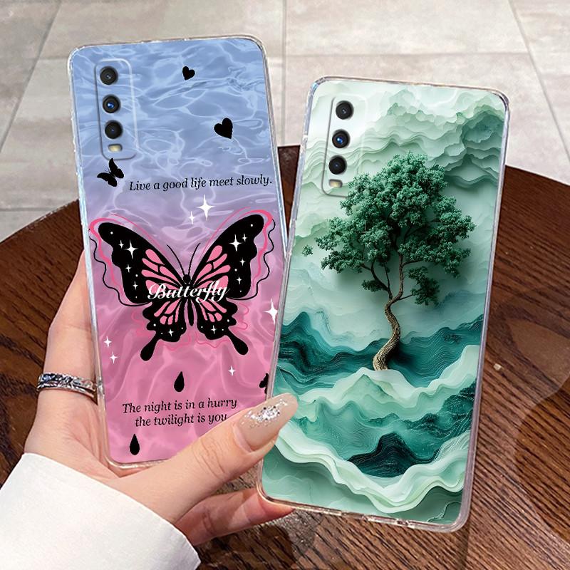 Jelly Casing For VIVO Y70S / IQOO U1 Fundas Capa Clear Silicone Soft TPU Back Cover Cute Cat Rabbit Heart Protective Case Coque