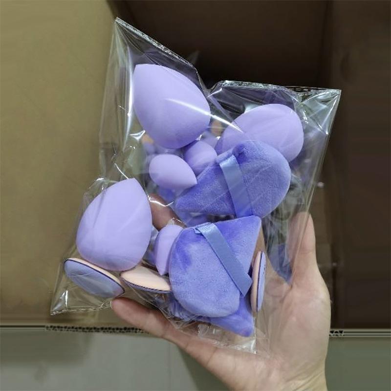 12Pcs/Bag All-Purpose Makeup Sponge Set Made of 3 Loose Powder Puffs 3 Mini Air Cushion Puffs 3 Beauty Eggs and Mini Beauty Tool