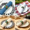 Holiday Table Decor 6Pcs Christmas Napkin Rings, Red And Green Decorative Holders, Reusable Dining Accessories Festive Bands for Dinner Decoration