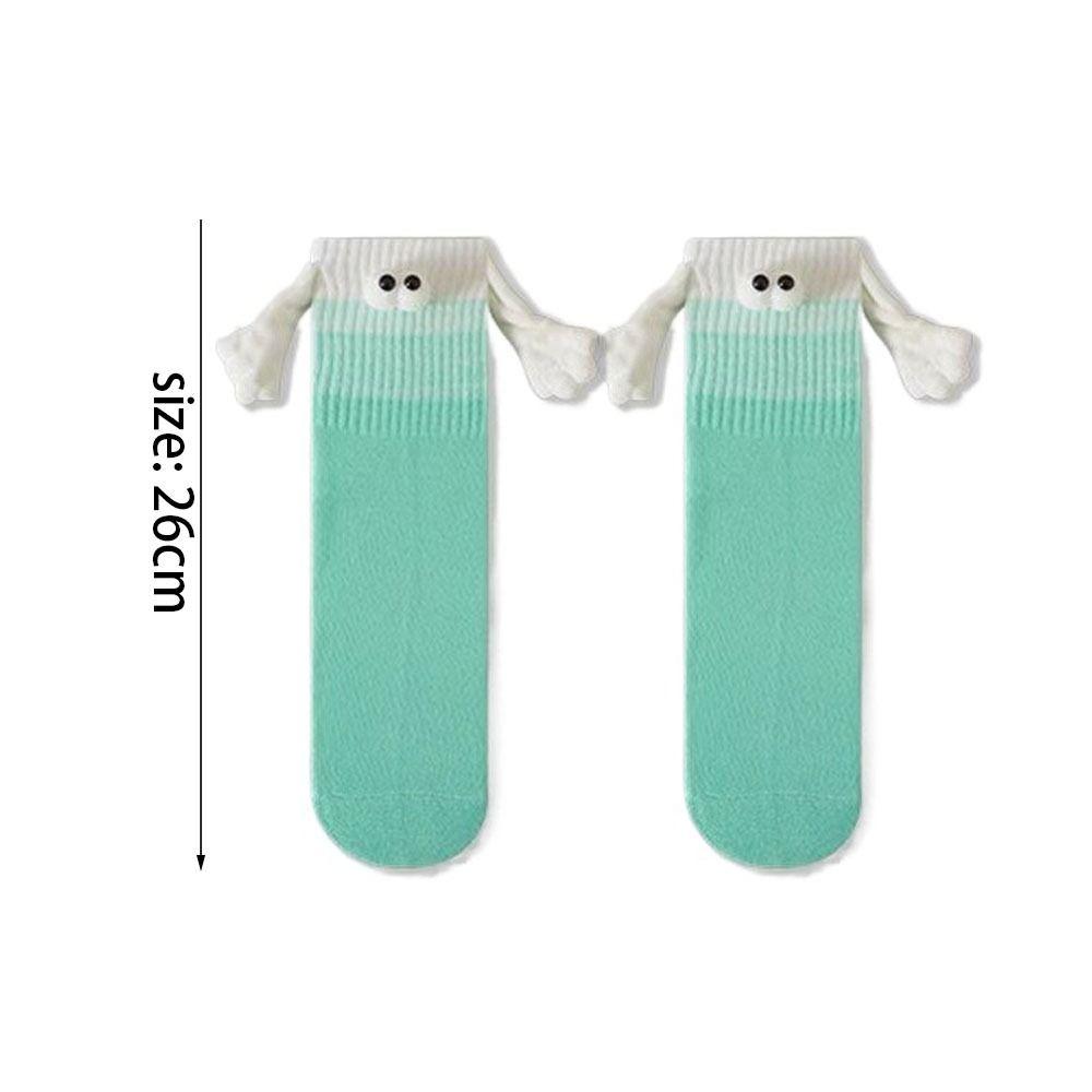 Летние тонкие носки, держащиеся за руки, носки средней длины, милые носки с мультяшными героями