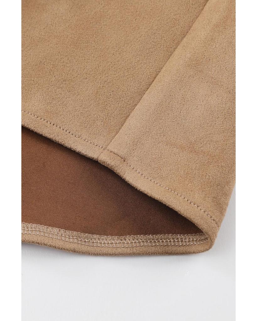 Azura Exchange Замшевая куртка большого размера цвета хаки с бахромой