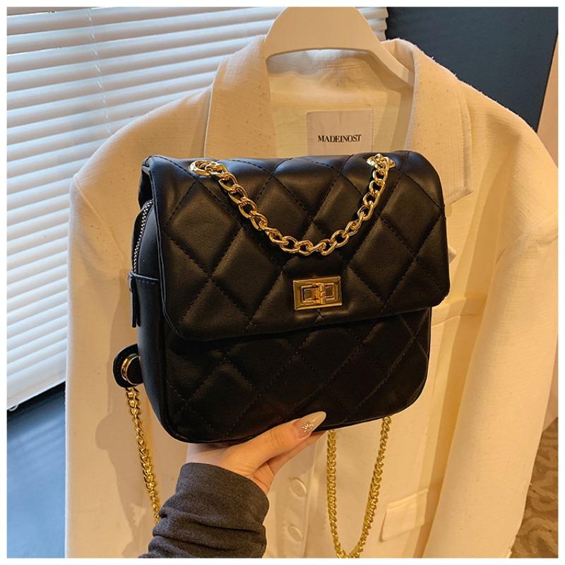 Маленькая сумка на цепочке с ромбовидным узором, женская летняя новая модная повседневная наплечная сумка-рюкзак