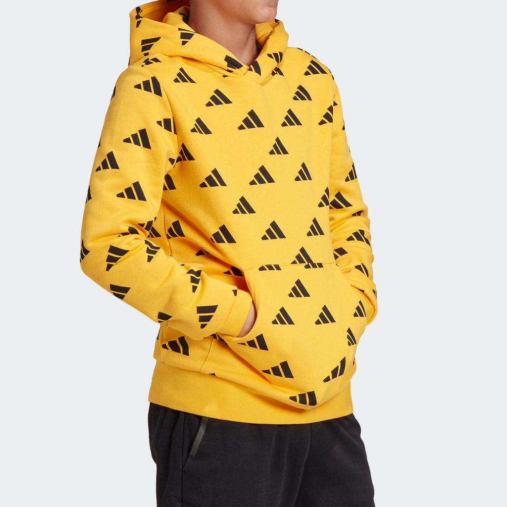 adidas Толстовка YB ID TP FZ HD Вязаное полотно Спортивный Флис с подкладкой С капюшоном Желтый Подростки ED6403