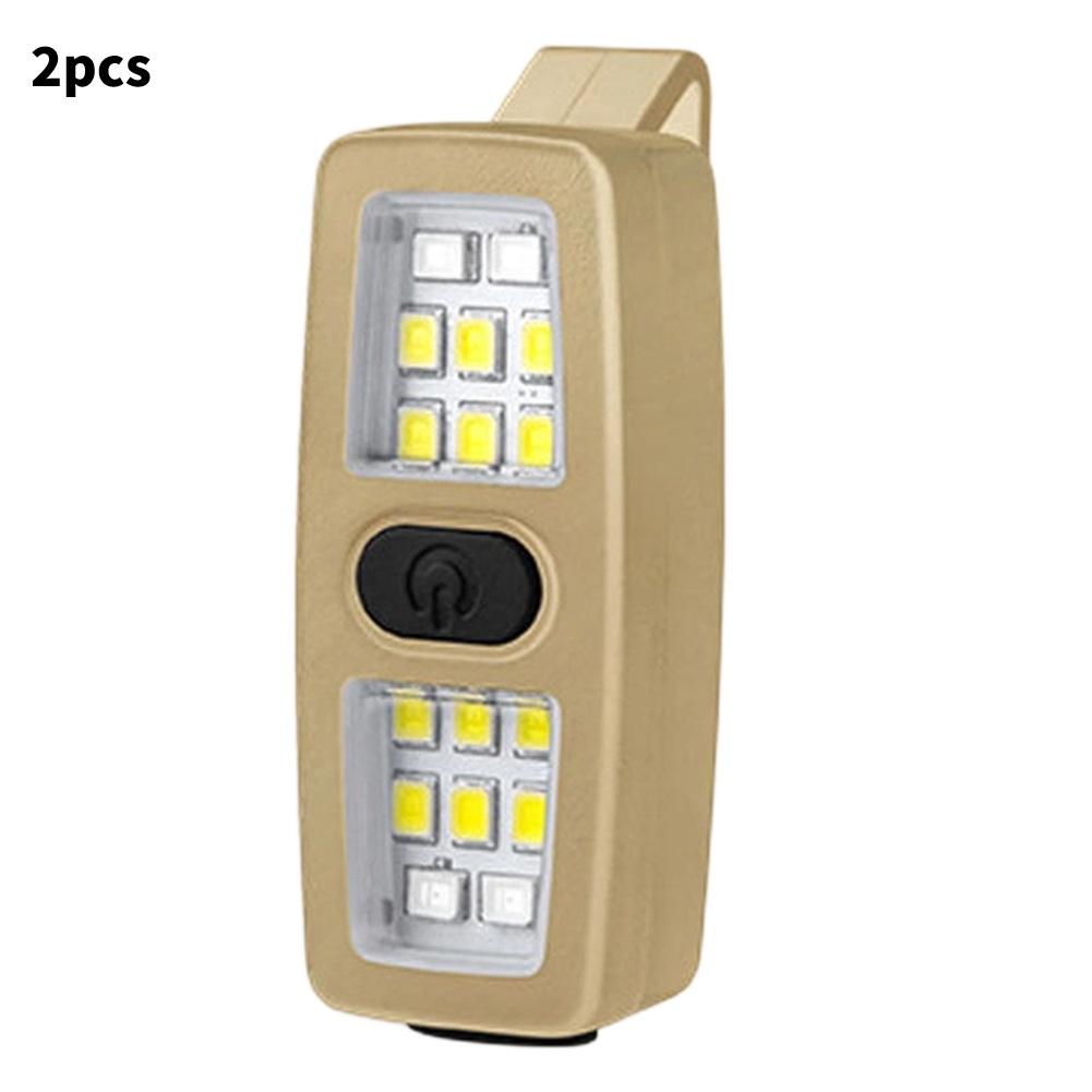 2pcs Clip-On Flashlight Rechargeable Hands-Free Running Light With 7 Modes For Runners Night Running Dog Walking Camping Hiking