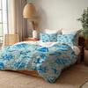 Custom Nautical Blue Duvet Cover Three Bedding Set Personalized Name Birthday Bedding Quilt Cover Christmas Halloween Gift.