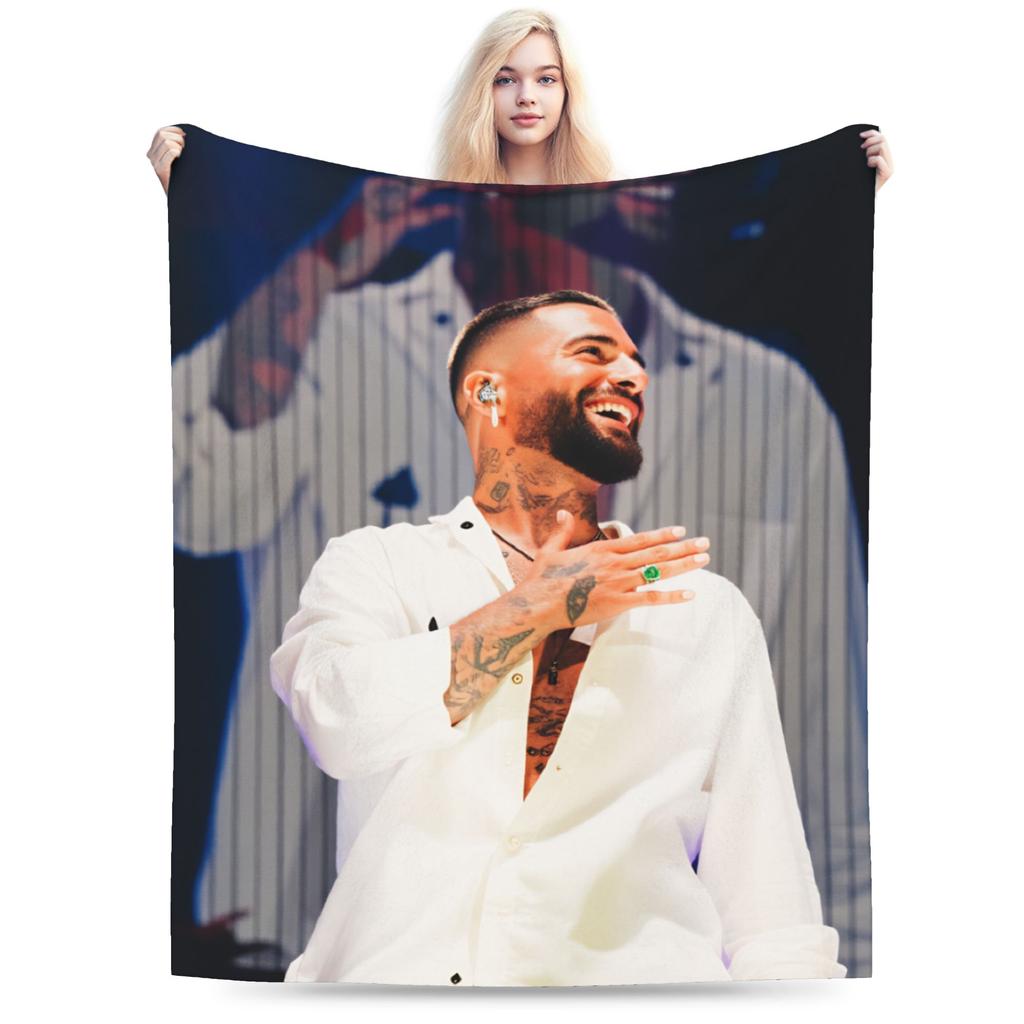 Maluma Singer Soft Warm Blankets Students Plush Bedding Throws Graphic Bedroom Flannel Bedspread Sofa Bed Cover