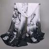 Scarves Natural Style Spring and Autumn Printed Flowers and Birds Rectangle Sun Protection Chiffon Scarf