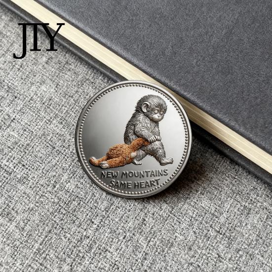 Collectible Monkey Token Emotional Support Coin Inspirational Challenge Pocket Comfort Gift Double?Sided for Friends Family Motivation Keepsake