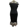 Embroidered Sequin Fishtail Dress O-neck Short Sleeve Elegant Lace Evening Party Dress Ruffle Trim Office Ladies Bodycon Dress