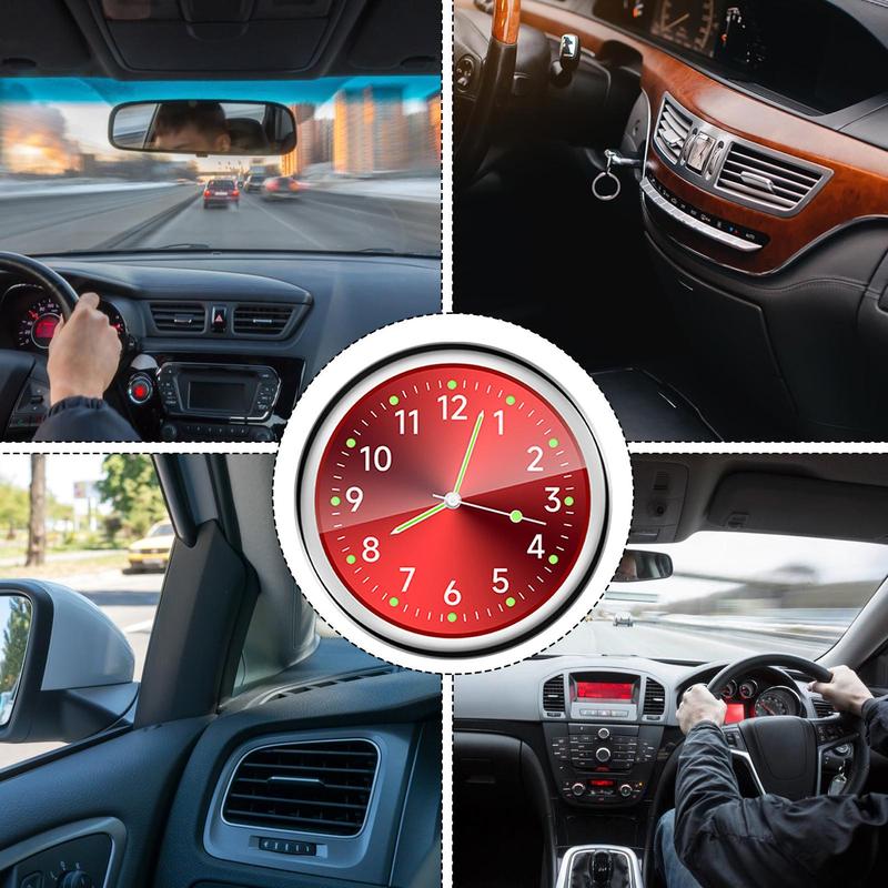 Car Analog Clock luminous car dashboard exhaust port adhesive timing clock electronic quartz hour clock For Car Dashboard