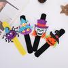 Colorful Slap Bracelets Halloween Glitter Felt Bracelet, Cartoon Pumpkin Skull Cat Spider Holiday Themed Bracelet Snap Band, Party Favors for