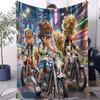 Cartoon Pikachu Theme Monster Printed Flannel Blanket For OfficeCamp Travel Multifunctional Universal Blanket Fan Gift