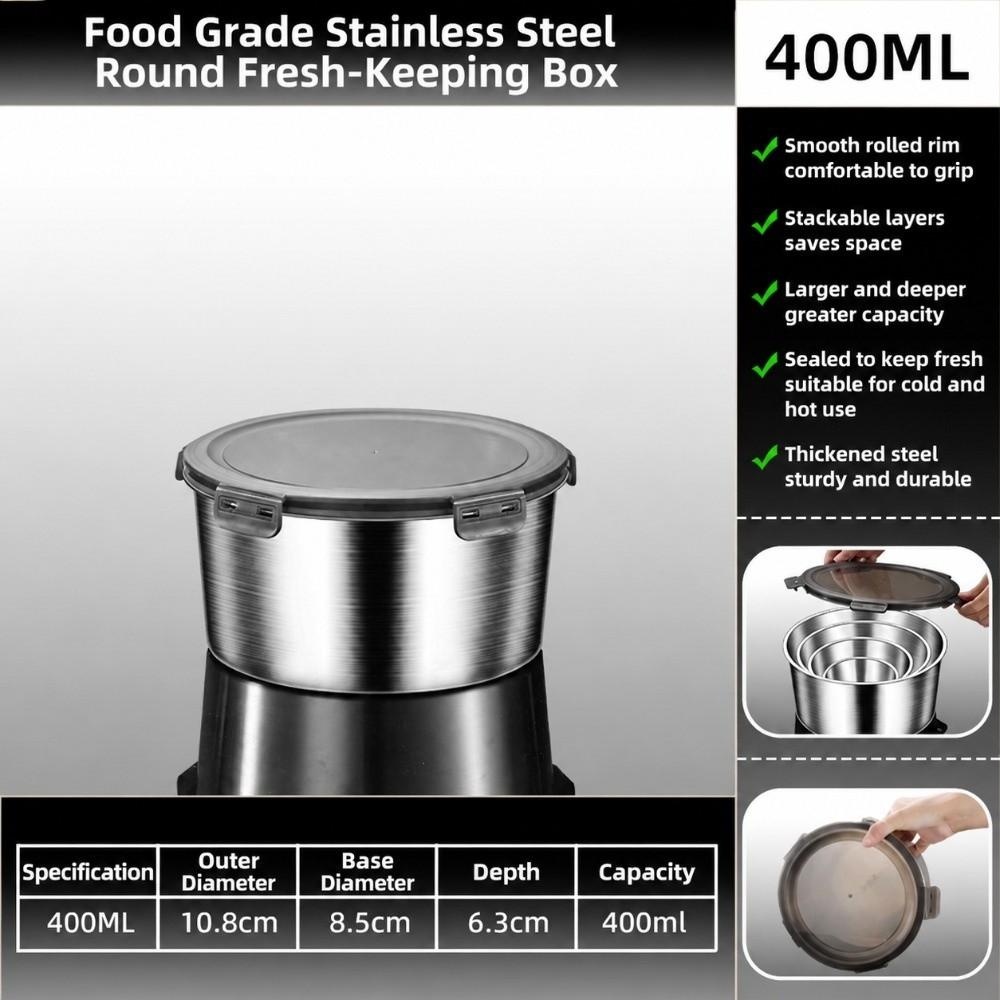 with Lid Food Storage Container Round Crisper Container Fresh Keeping Box for Kitchen Refrigerator
