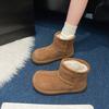 Женские зимние сапоги Теплые плюшевые Слипоны Однотонные Модные Женские ботильоны Зимняя удобная обувь Нескользящая