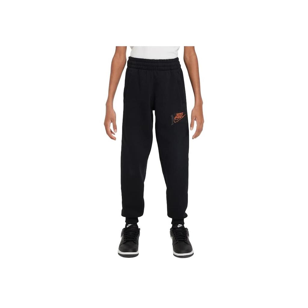 Nike Knitted Sports Pants Youth Sports Lifestyle Series Classic Retro Trend Lightweight Comfortable Kids Pants Black FZ1407-010