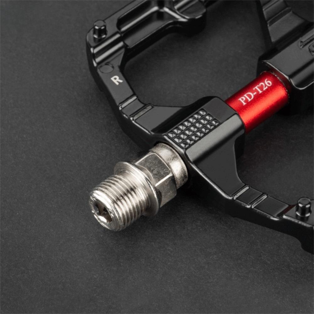 1 Pair Black and Red Bike Foot Pedal 9/16 Inch Thread Flat Bike Pedals  Cycling Upgrade