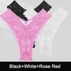 FINTOO 3PCS/Set Sexy V Waist Floral Lace Women Panties Perspective Underwear Thongs Brazilian Briefs Lingerie Comfort Female Underpants