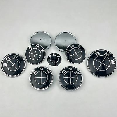 7pcs Front Hood Emblem Car 50th Anniversary Logo 82mm+Rear Badge 74mm+Wheel Hub Cap 68mm Decoration Cover Styling for BMW Knuz34 Sgkp2