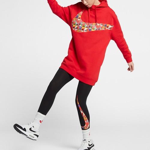 Nike Красная худи с большим логотипом Swoosh для женщин