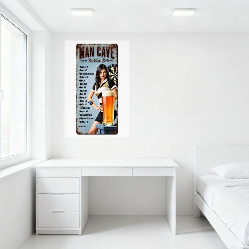 Вертикальная прямоугольная металлическая жестяная табличка Винтажный промышленный стиль Настенный декор для офиса дома мужской берлоги гаража сада Арт-декор