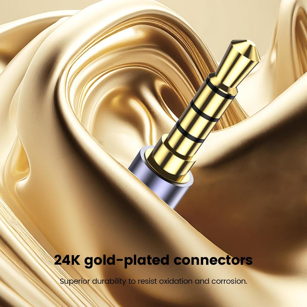 MOSWAG 4-полюсный кабель 1 метр аудиокабель стерео вспомогательный порт 4-полюсный кабель AUX 4-полюсный вспомогательный кабель AUX шнур для стерео 3,5 мм (1m) Наушники 3,5 мм,