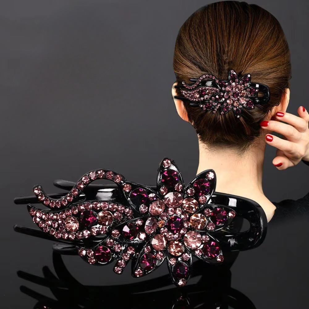 Lesklé drahokamy Vlásenka Květinový list Kachní zobák Vlasové drápky Retro sponky do vlasů Příslušenství pro ženy