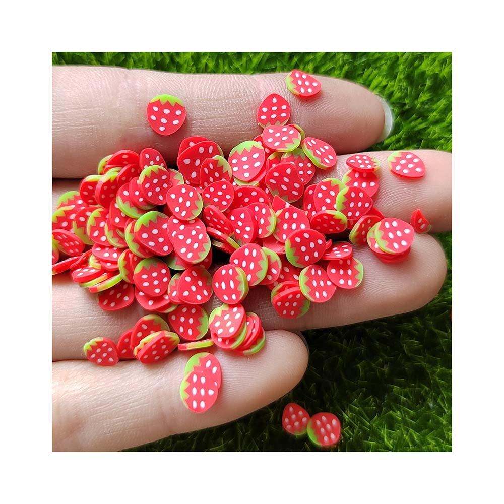 Slime Accessories Polymer Clay Fruit Slices Strawberry Sprinkles Nail DIY Art Decor Scrapbooking Handwork Slime Filling