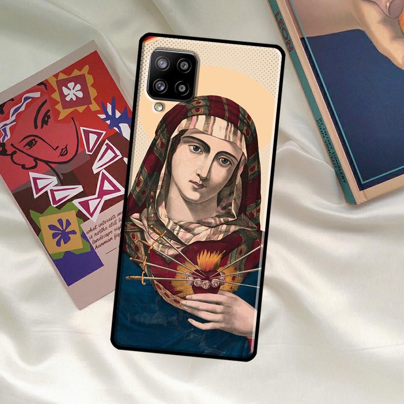 Чехол 'Сердце Девы Марии и Иисуса' для Samsung Galaxy A54 A34 A14 A53 A33 A13 A52 A32 A12 A51 A71 A21S A52S A11 A31