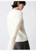 Elegant 14-Gauge Fuzzy Textured Cashmere Wool Sweater - Seamless Round Neck, Loose Fit, 4 Colors