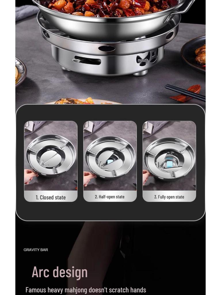 Сухой горшок-плита из нержавеющей стали: Компактная жаровня (хот-пот) на спирту для домашнего и коммерческого использования