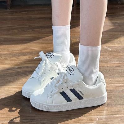 Ветер ретро черный золото оригинальные хлебные туфли женские прилив весна новые повседневные маленькие белые туфли кеды