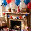 Украшение для праздничной вечеринки Патриотическая гирлянда-баннер для украшений к 4 июля, Красно-бело-синий цветной флажковый гирлянда для Дня поминовения, Ветеранов