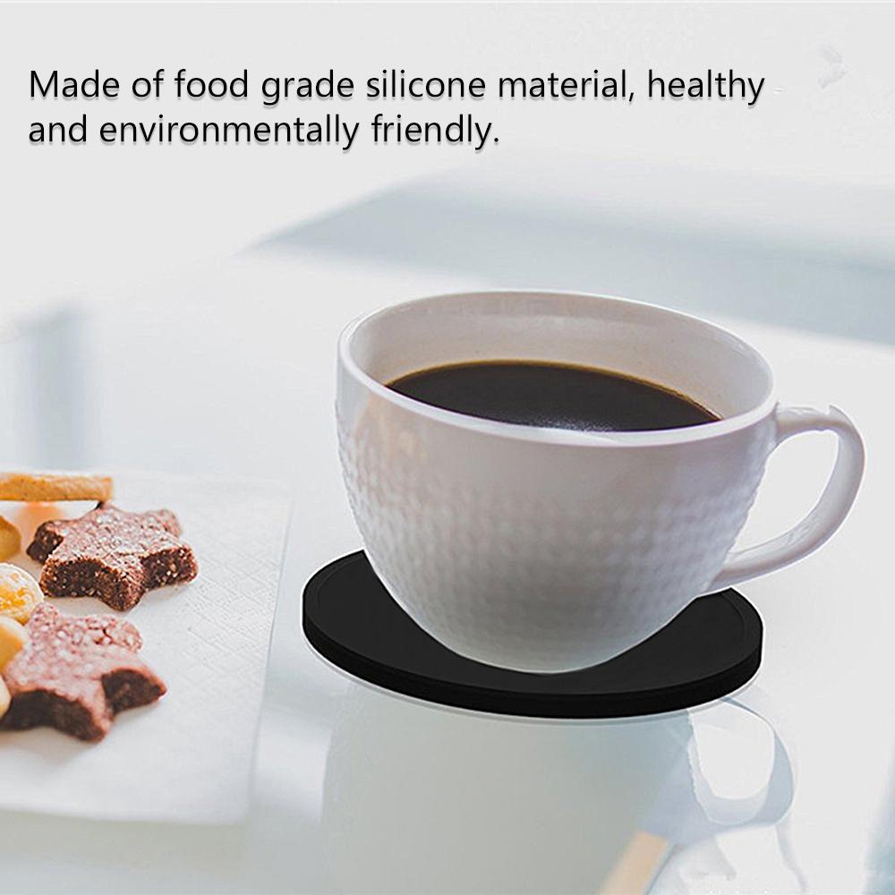 7 шт. нескользящие силиконовые подставки под стаканы набор держателей подстаканников черный круглый силиконовый коврик домашний офис стол декор подставка под стакан