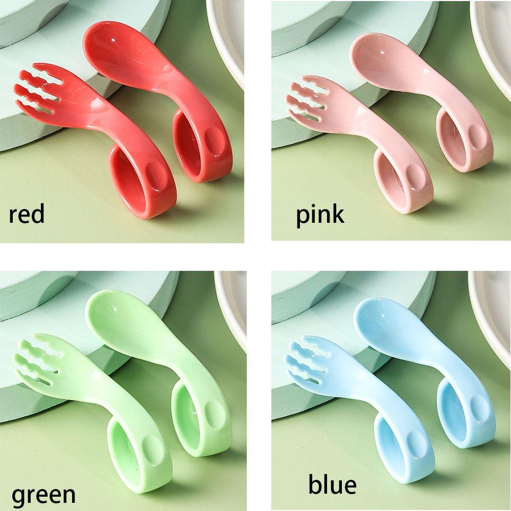 Portable Tableware Sets Antislip Utensils Infant Training Twist Fork Spoon Suit Baby 2Pcs/Set