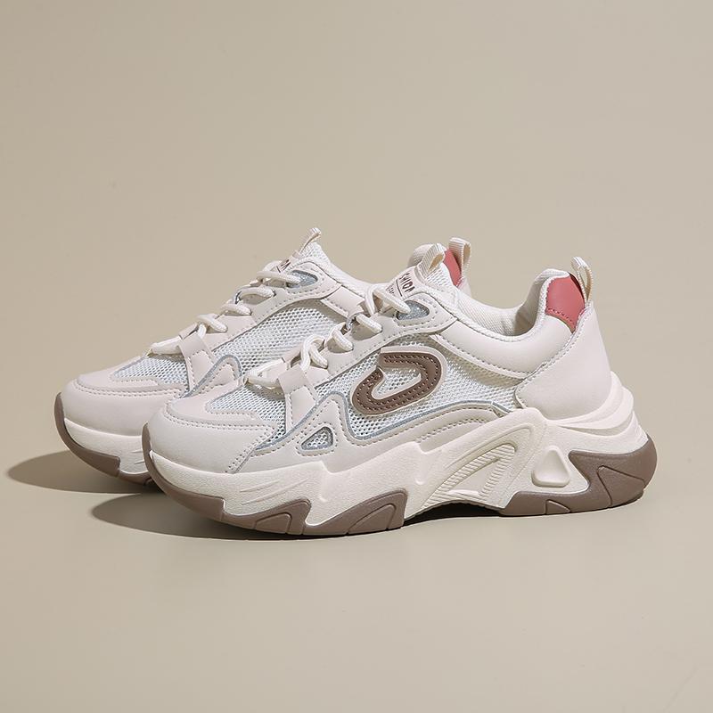 CRLAYDK Chunky Sneakers for Women Mesh Summer Casual Lace Up Shoes Platform Walking Tennis Wedge Sports Trainers for Lady