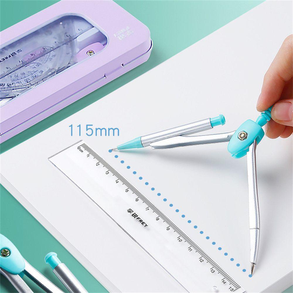 Drawing Compass for Students Compasses Set Geometry Protractor Math Drawing Tool Straight Ruler