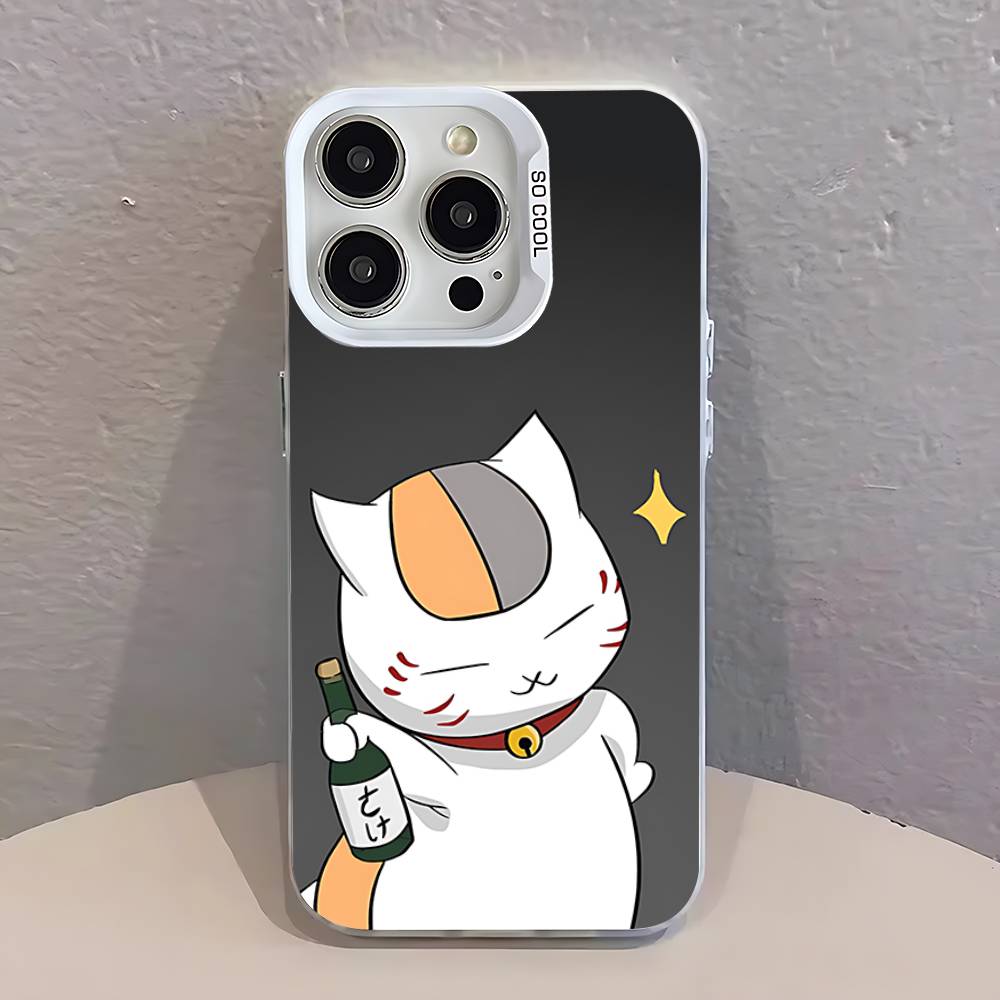 Чехол для телефона Sensei N-Natsume yujinchou Nyanko для iPhone 17,16,13,12,11,15,14,Pro,Max,Plus,SE4,Air,Mini Белый IMD Матовый
