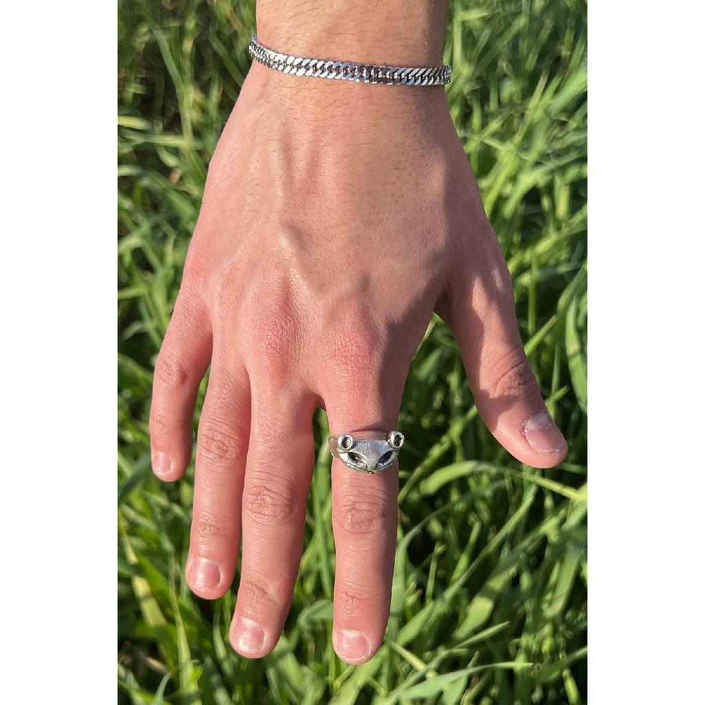 Фигурка лисы Кицунэ Фокс, регулируемое черное кольцо