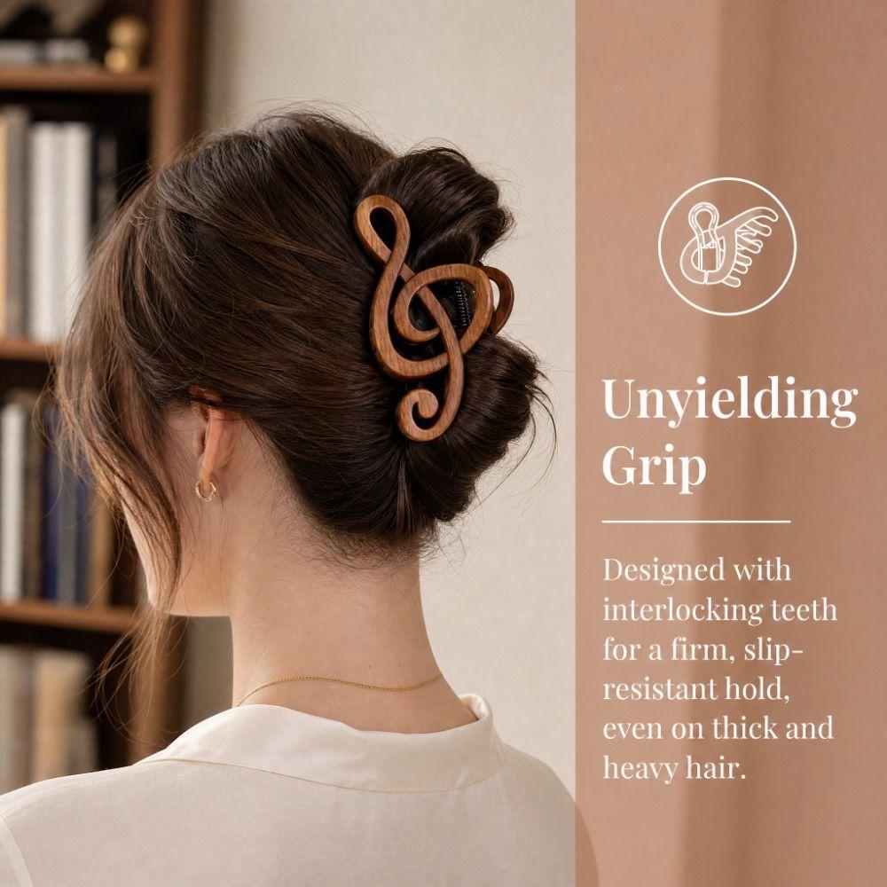 Musical Note Design Shark Clip Plastic Hair Claw Clips Retro Hair Accessories Daily Fashion
