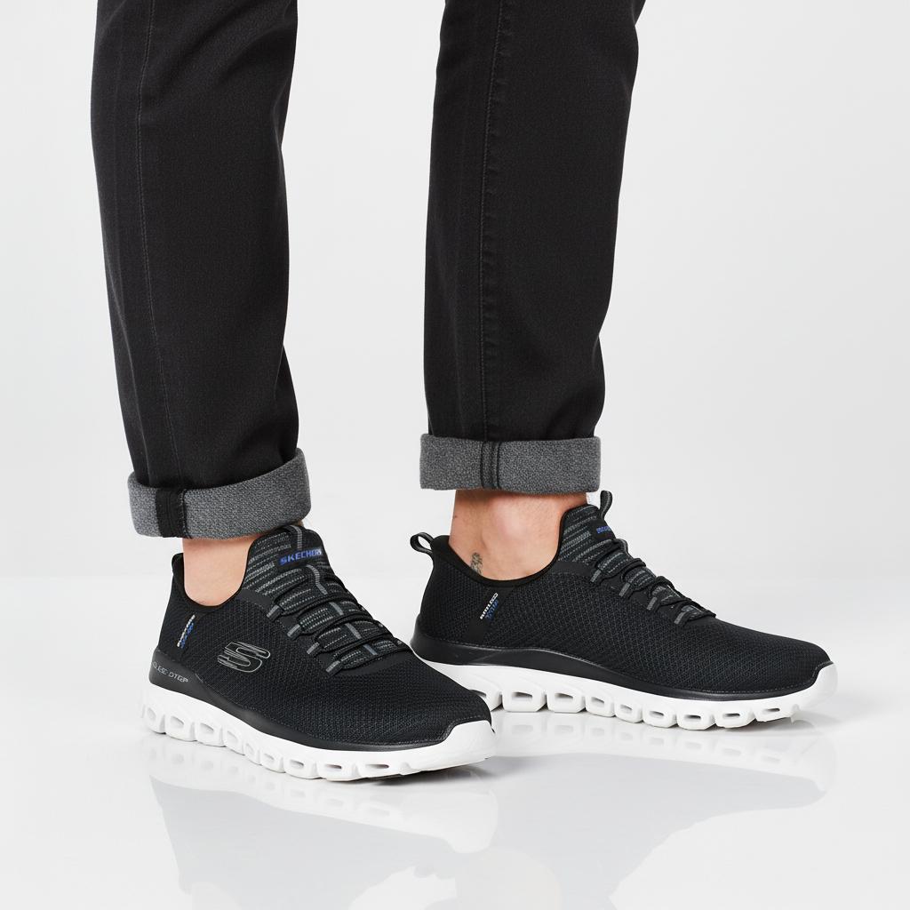 Skechers Слипоны: Glide-Step - Ноксус - Мужские кроссовки обувь Черный 233010-BLK ОРИГИНАЛ