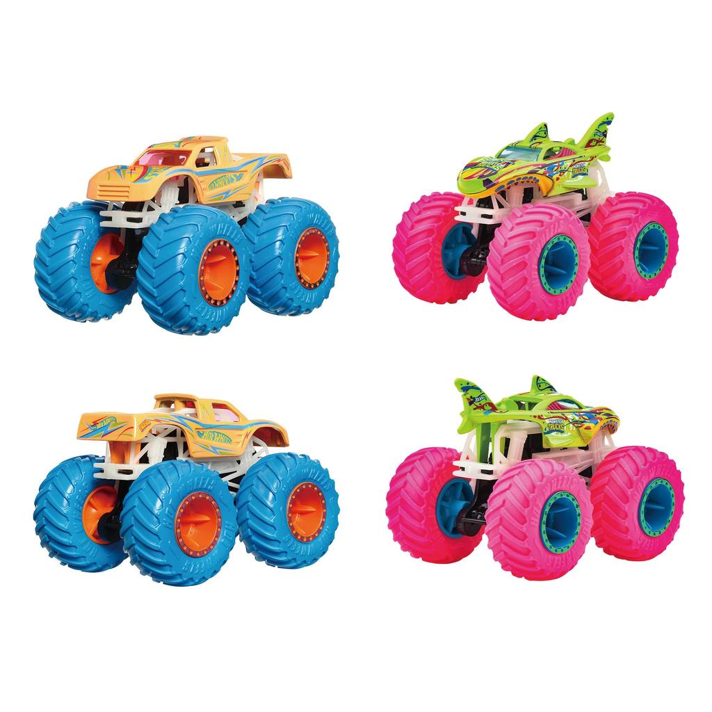 Hot Wheels Monster Truck Assortment 6 Miniature Box Set Light-Up - Vehicles/Cars - (Ages 3+) - Multi-color JFX08-986E