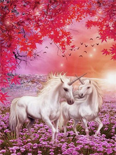 Diamond Art Painting Horse Pink Home Decor Embroidery Cross Stitch Animal Scenery Mosaic Craft Kit