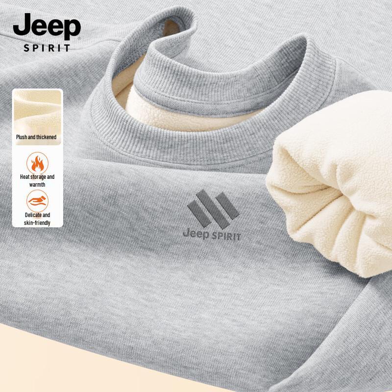 Мужской свитшот JEEP SPIRIT с флисовой подкладкой и круглым вырезом