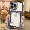 Роскошный прозрачный чехол-кошелек с держателем для карт для iPhone 14 11 12 13 15 Pro Max Plus с отделением для карт, противоударный мягкий чехол