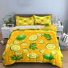 Lemon Lime Pattern Set Bedding Duvet Cover Set Duvet Cover Pillowcases  (1*Duvet Cover 2*Pillowcases, without duvet insert)