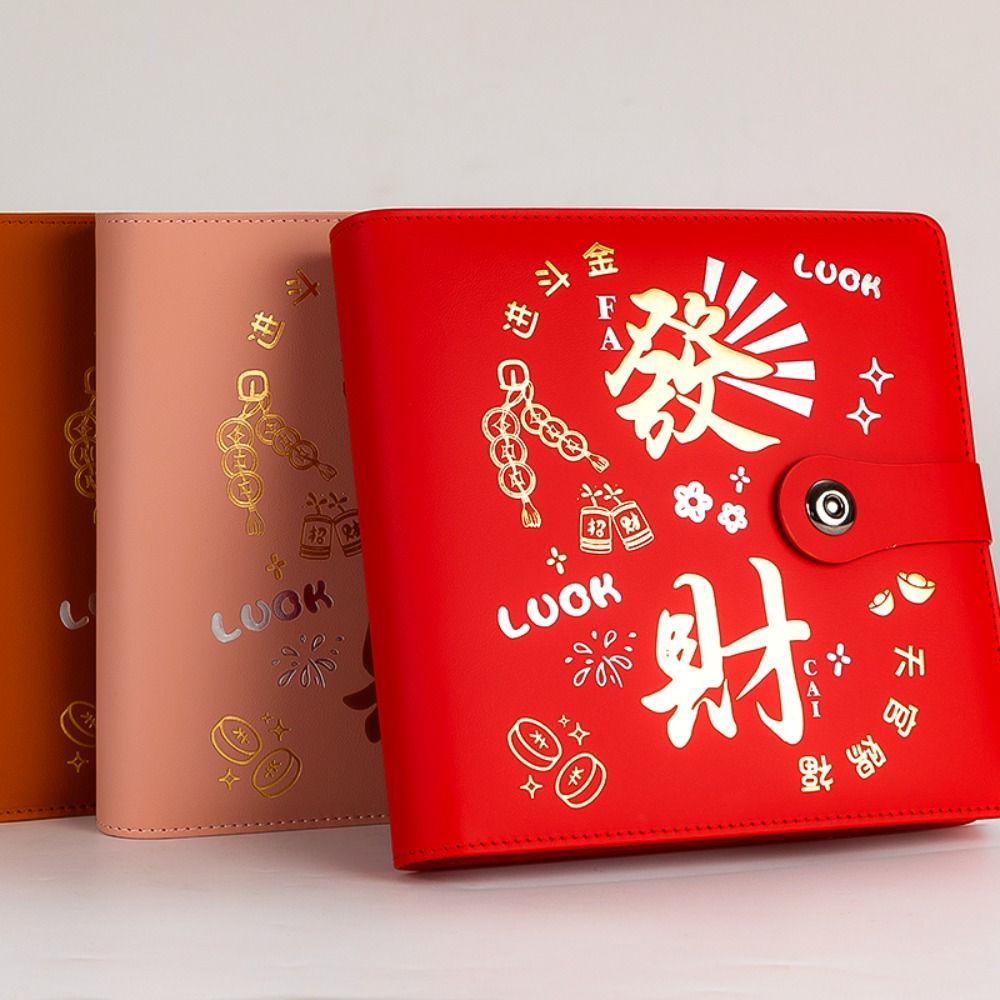 Бюджетная папка-регистратор с отрывными листами, цветная, блестящая, из искусственной кожи, органайзер для планирования, экономия денег, папка-регистратор на 50 листов