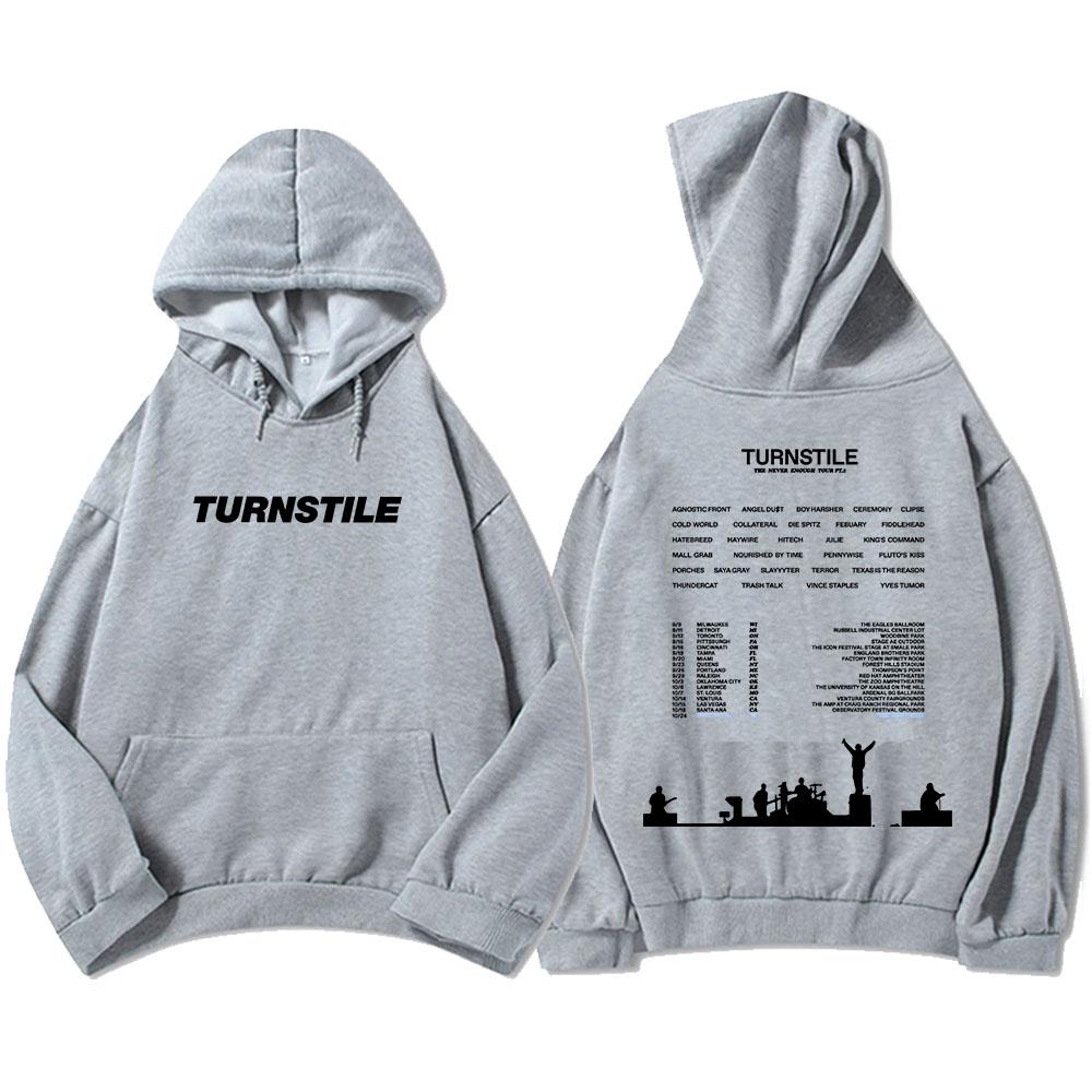 TURNSTILE NEVER ENOUGH Tour Hoodies Rock Band Print Sweatshirt Men Women Long Sleeve Pullover Casual Streetwear Top