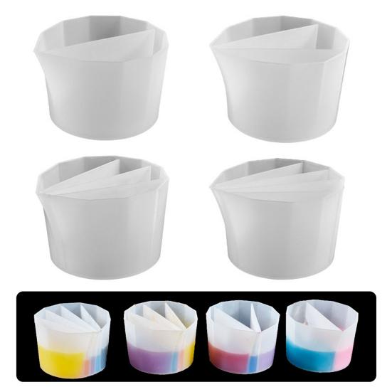 Многоканальная разделительная чаша для заливки красок, многоразовая чаша для смешивания смол, силиконовая разделительная чаша для жидких художественных работ, акриловых красок, эпоксидной смолы, аксессуаров для рисования.